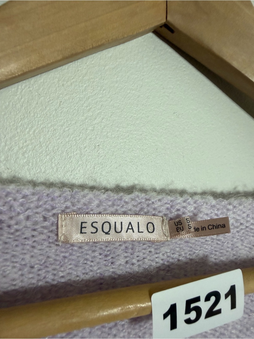 ESQUALO Lilac Mohair Wool Blend Luxury Oversized V-Neck Sweater Size Small - Picture 5 of 7